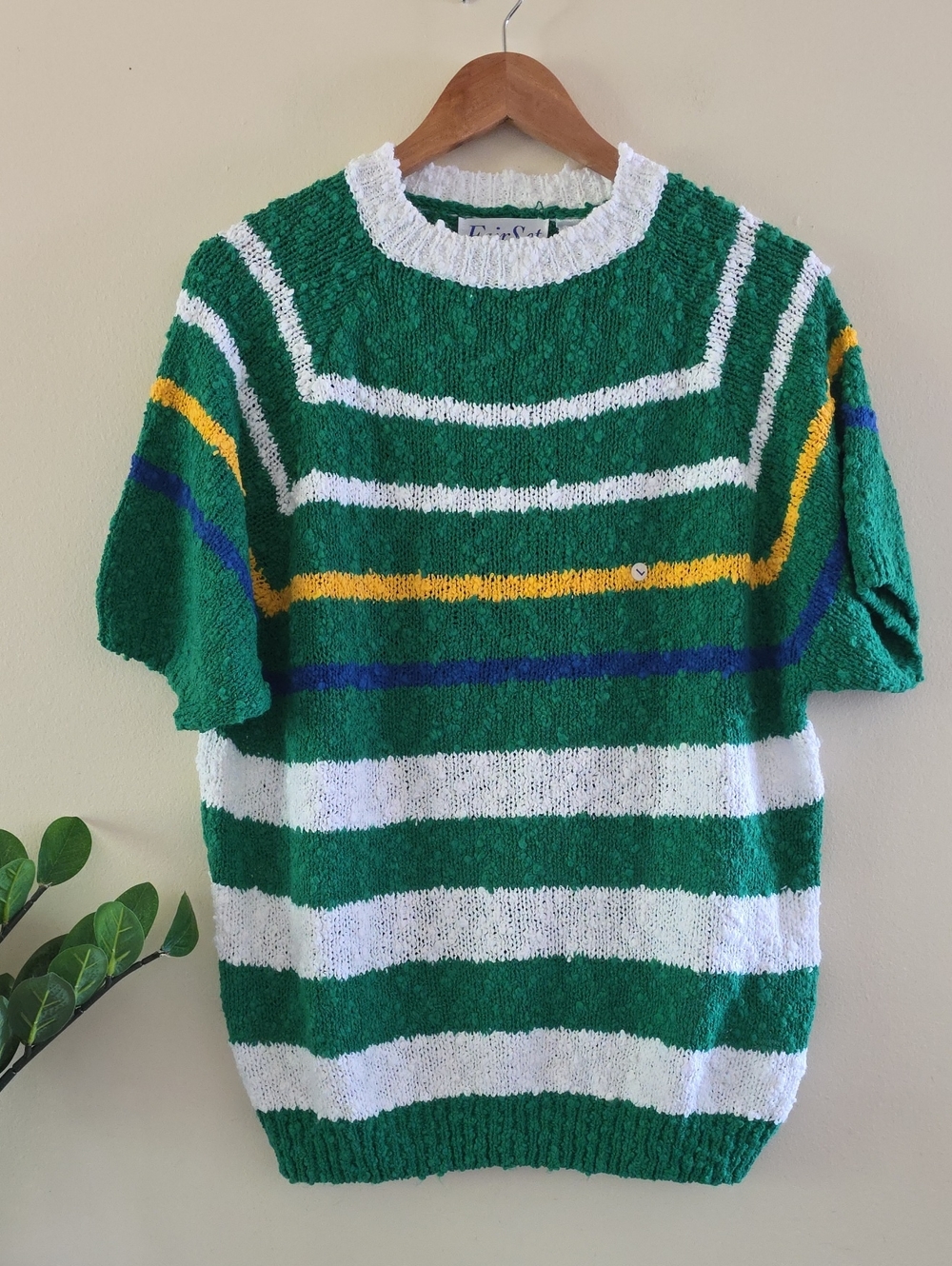 Vintage NWOT FairSet Knit Textured Acrylic SL Top - L